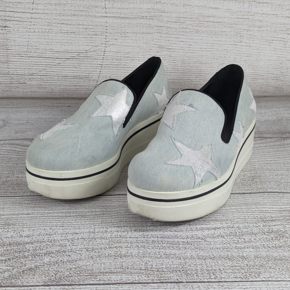 Stella McCartney Binx Denim Star Platform Sneakers